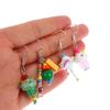 Asymmetric Handmade Geometric Candy Beads Ins Drop Earrings Women  Dopamine Colorful Metal Earrings Gift