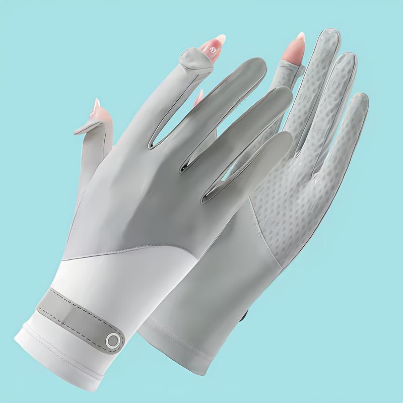 Sun Protection Gloves For Women Breathable Sunscreen Ice Silk Gloves Colorful Elegance Thin Design Outdoor Cycling Sports Gloves