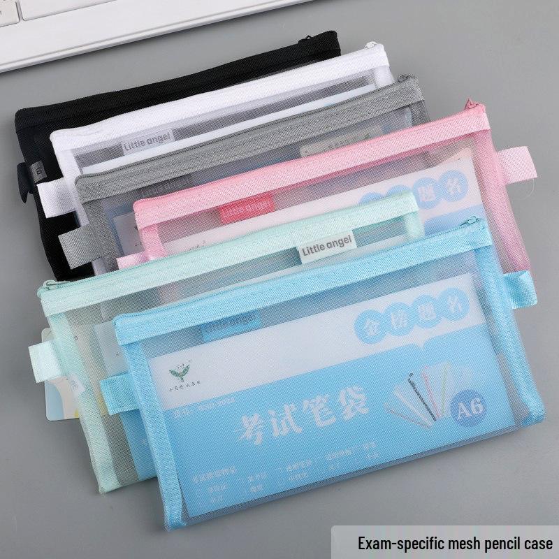 Прозрачный сетчатый пенал большой емкости для экзаменов - Сумка для хранения школьных принадлежностей для студентов
