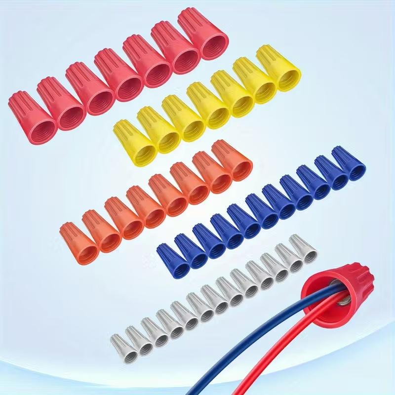 40PCS Electrical Screw Springs Caps Wire Conectors Nuts Wire Twist Terminals Stainless Assortment Set