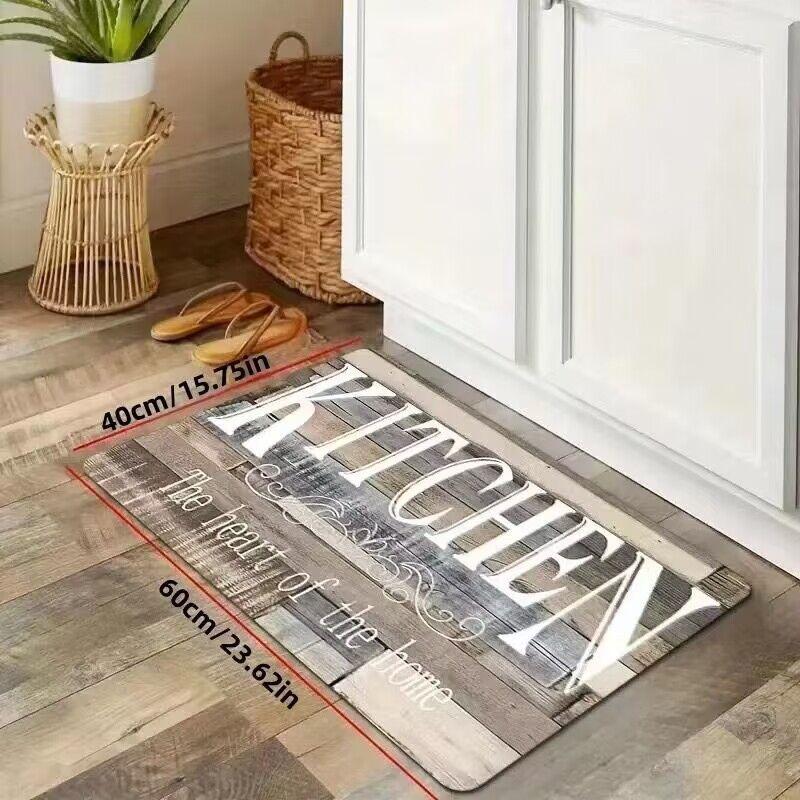 

Kitchen Mat Home Use Dirt Resistant and Anti Slip Long Strip Two-piece Set Easy To Maintain Foot Mat 40*60cm [crystal velvet]