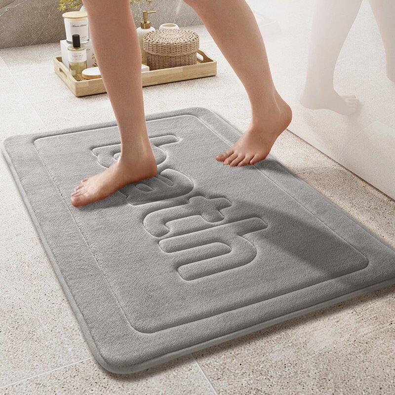 40*60cm Dywanik Koralowy Polarowy do Kąpieli, Antypoślizgowy Spód Można Prać w Pralkce Niski Włos Płaski Podłużny Kształt Miękki Komfort Mata Łazienkowa z Doskonałą Chłonnością