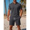 2025 Men's Slim Fit Summer Sports Short Sleeve Polo Shirt & Shorts Set