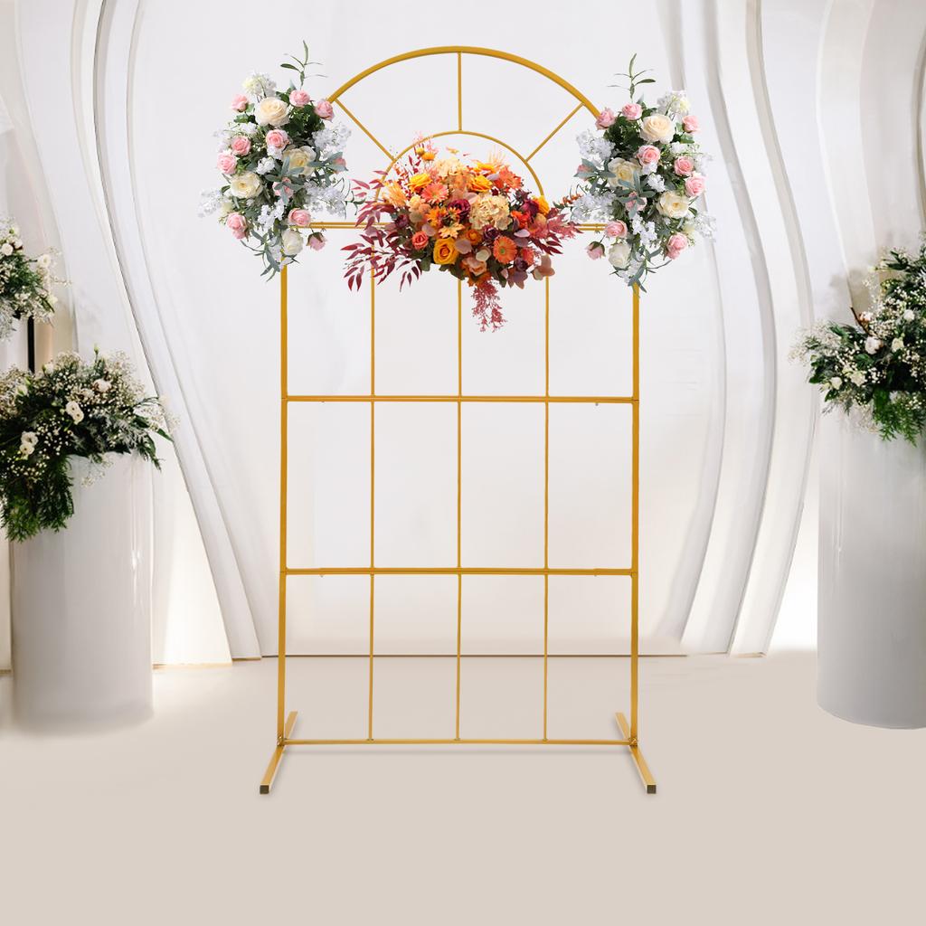 11LBS Load Iron Arch Flower Stand Wedding Decor Stand Detachable Lightweight for Party Valentine’s Day Decoration