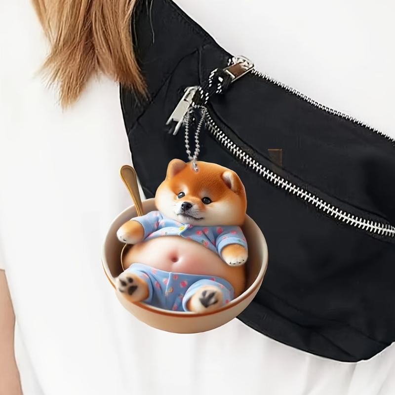 Feline/Canine Car Decors Acrylic Hanging Charm Easy Install Interior Styling Accessory Auto Interior Ornament for Vehicle