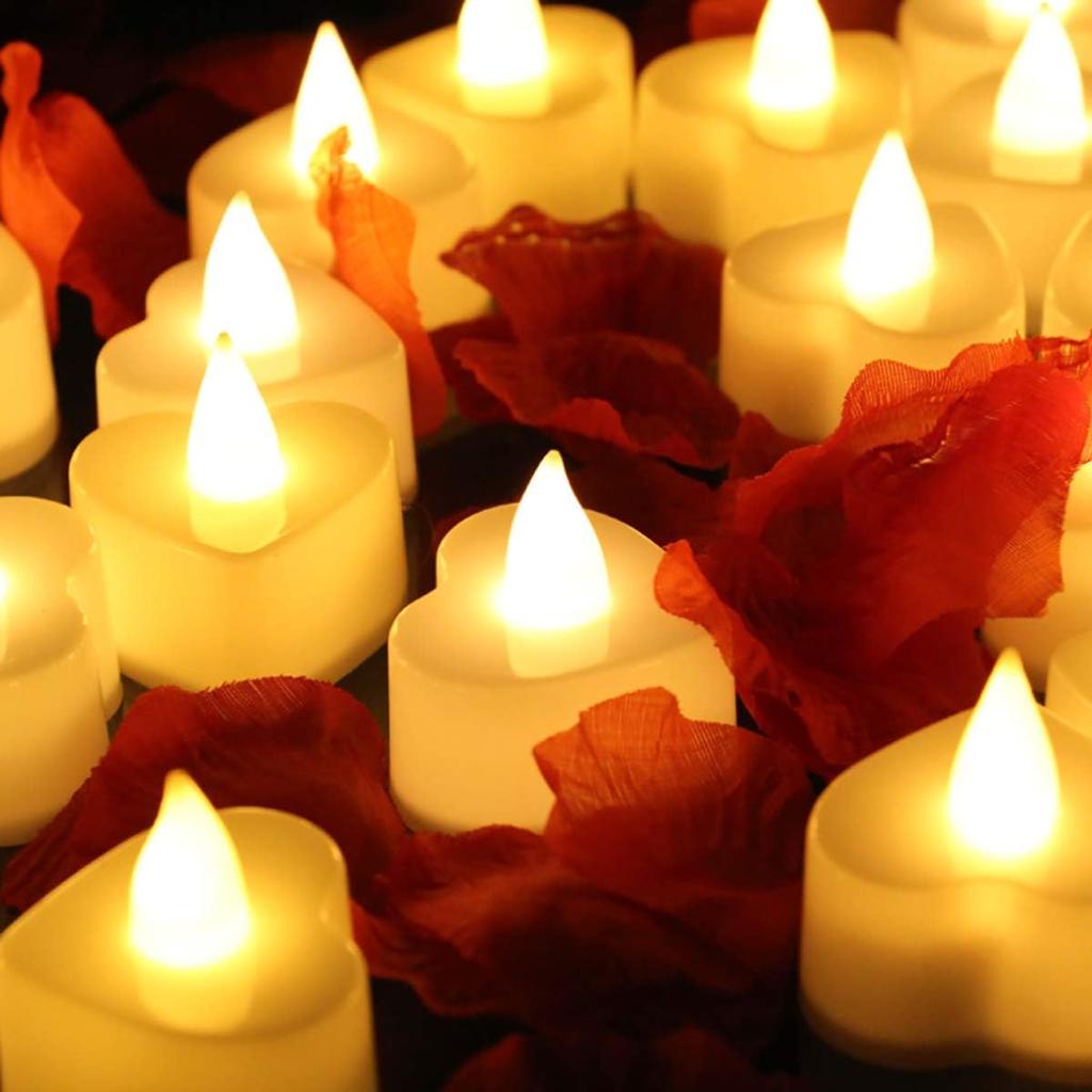 Heart Shape LED Candles Light Flameless Love Candle Light for Marriage Proposal Wedding Valentine's Day Anniversary Thanksgiving