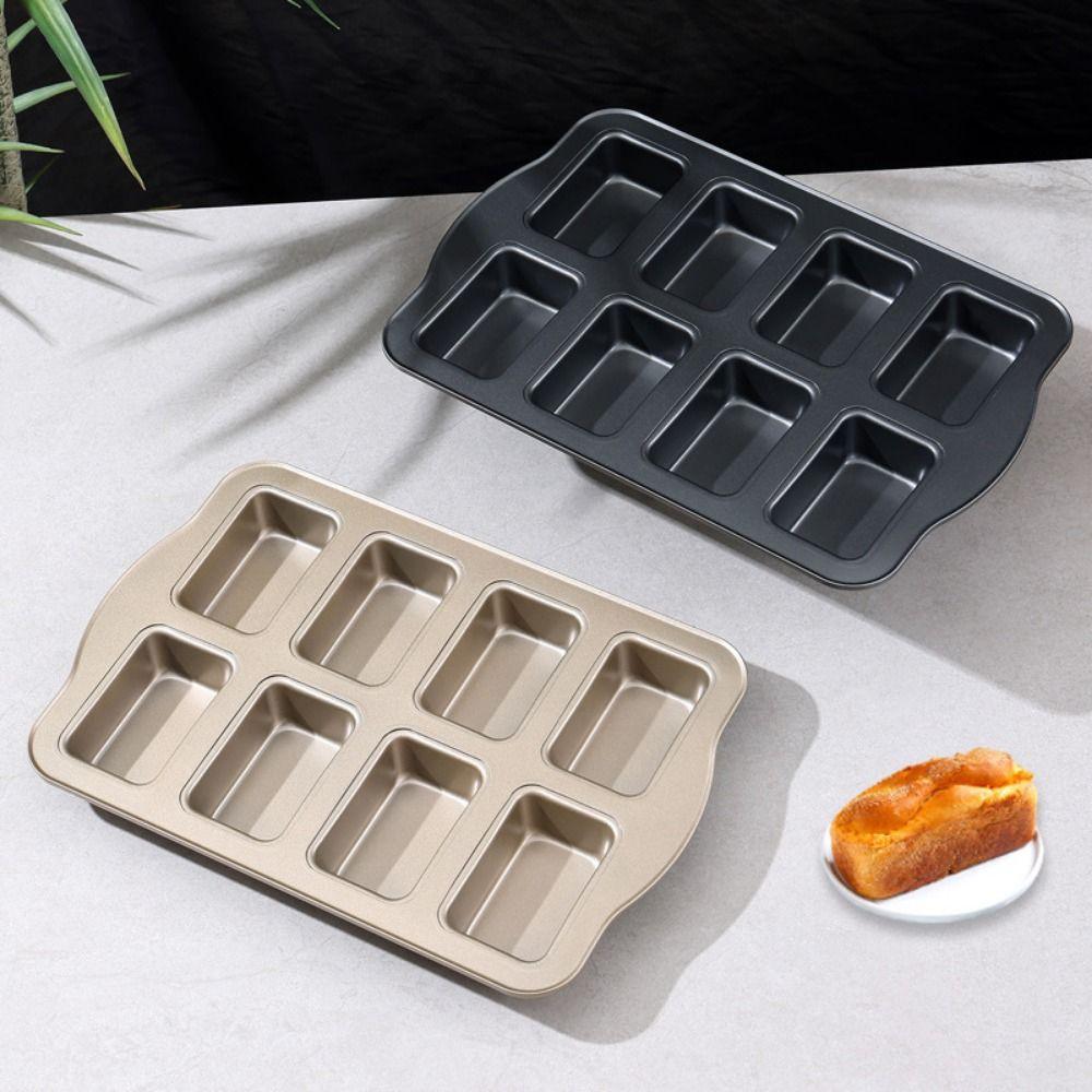 Non-Stick Mini Loaf Brownie Pans 8-Cavity Muffin Dessert Tray Mini Bread Baking Mold  Bakeware