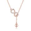 WOSTU Authentic 925 Sterling Silver Infinity Love Heart Pendant Necklace For Women Silver Jewelry Lover Romantic Gift CQN223