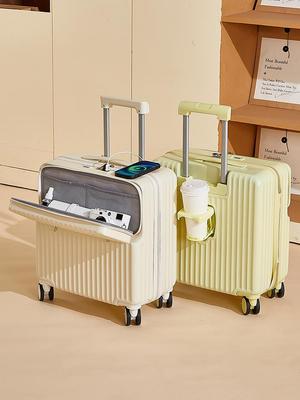 18" Children's Front-Opening Lightweight Carry-on Suitcase with Combo Lock for Women & Men