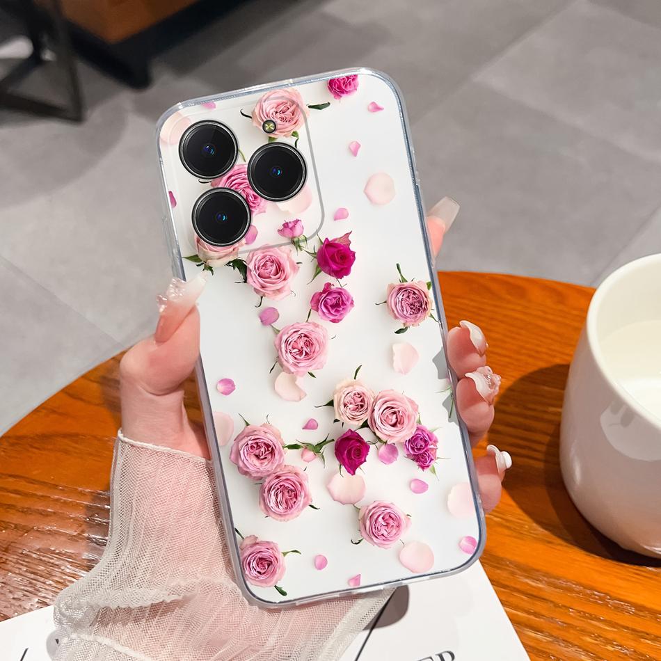 Simple Creative Case For Realme C63 C61 Transparent Back Cover For Realme C 61 C 63 Soft Slim Silicone Shockproof Funda Bumper