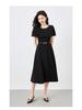 French Design Black Mid-Length Socialite Cape Dress for Women