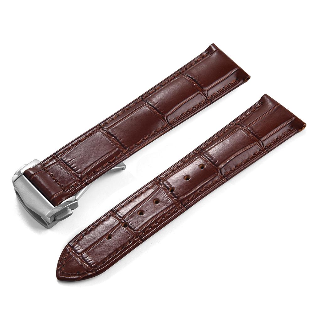 19mm 20mm 21mm 22mm High Quality Genuine Leather Watch Strap For Omega 007 Seamaster 300 Business Clasp Accessories