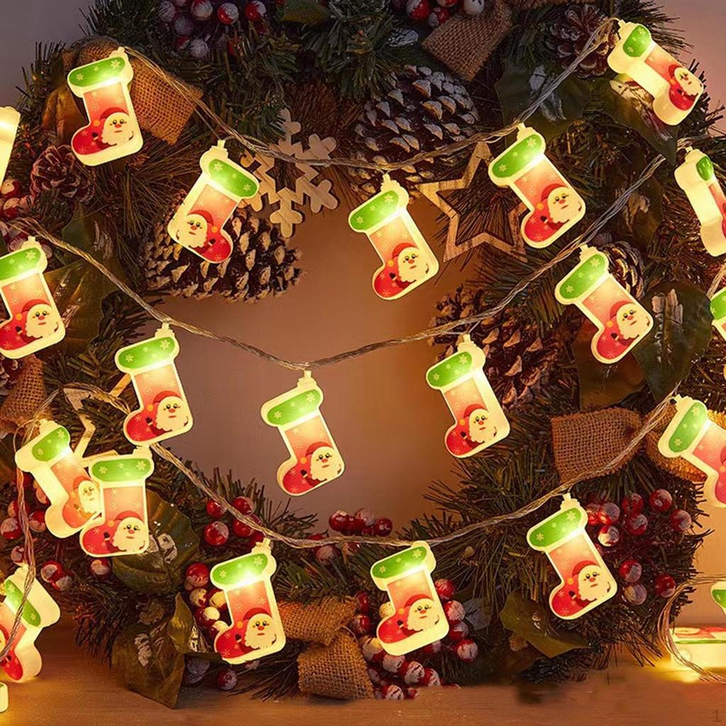 Christmas Light Stocking 300cm Craft Ornaments Tree Decor for Garden Patio