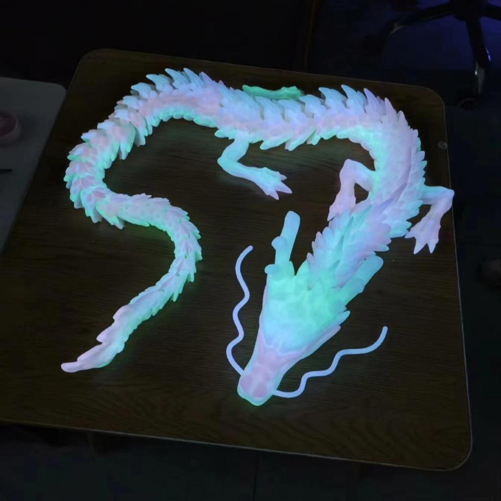 Luminous Rainbow Chinese Dragon 3D Printed Sculpture – Creative Ornament Gift