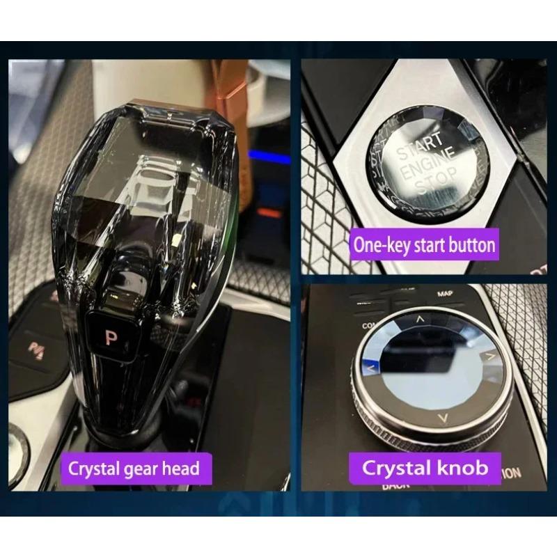 4-teiliger Kristall-Schaltknauf-Hebel für BMW 3 5er Reihe X3 X5 X6 F44 G20 G05 G06 G08 G30 6GT Automatik Kristall-Schaltgriff