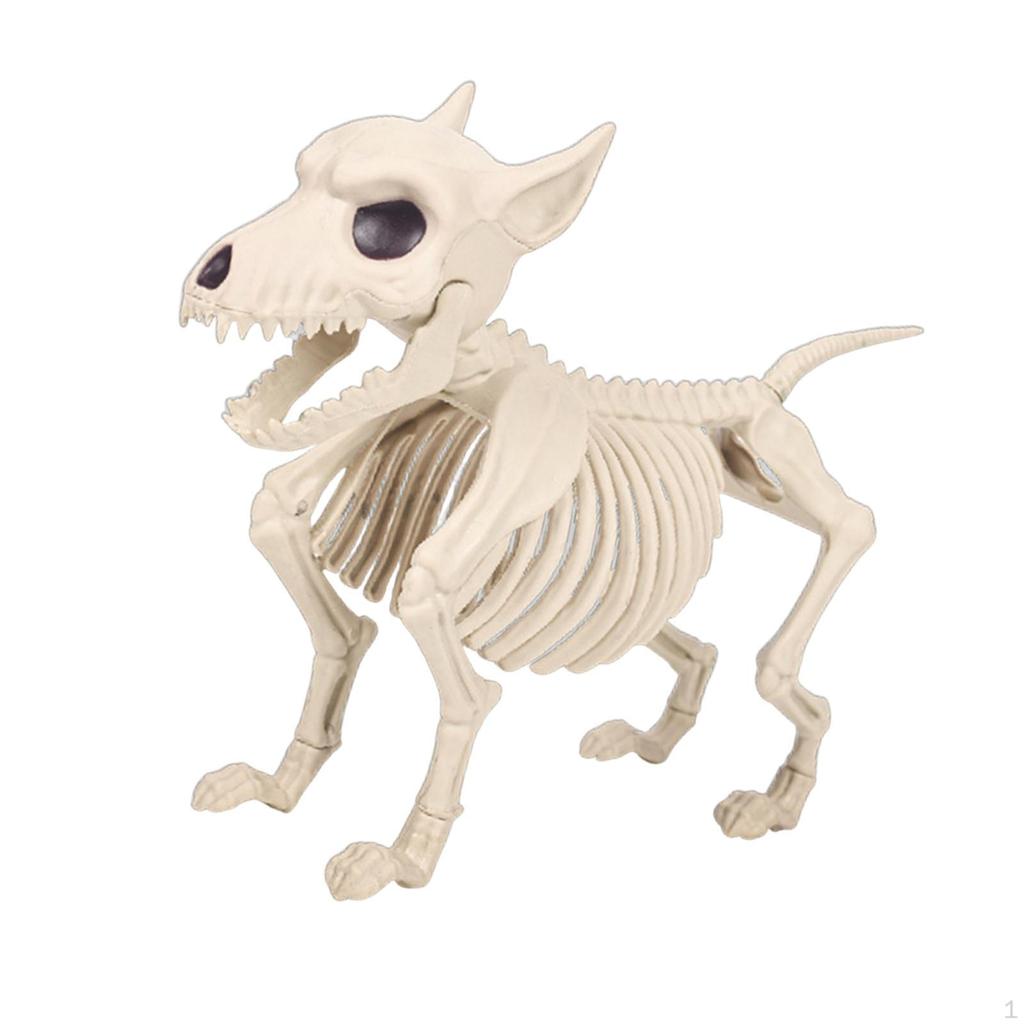 Halloween Party Decor Dog Skeleton Sculpture Versatile for Spooky Scene Animal