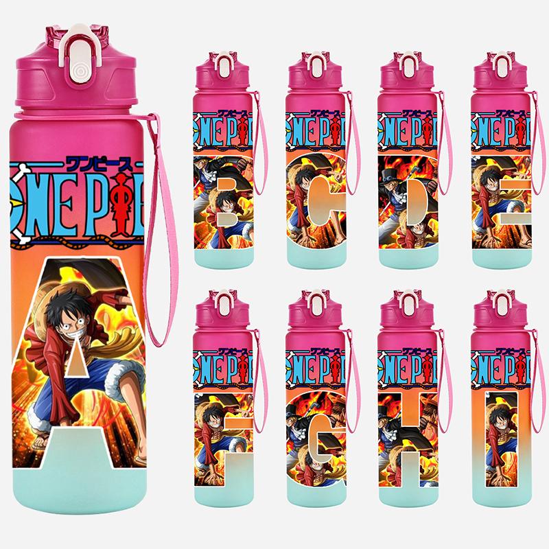 Anime A-Z 26 English Letters Printed Character Large Capacity Water Cup Demon Hunters Outdoor Portable Drinking Bottle for Boy Girl