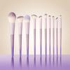 10Pcs Light Purple Makeup Brush Set Soft Synthetic Bristles Powder Blush Contour Eyeshadow Nose Shadow Brushes Kit