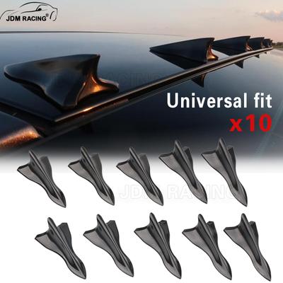 10Pcs/Set Black Universal Rear Roof Shark Fins Spoiler Shark Fin Diffuser Vortex Generator Car Roof Wing Spoiler