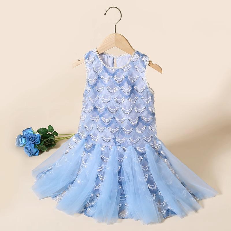 Mermaid Princess Sequin Dress for Girls - European and American Style