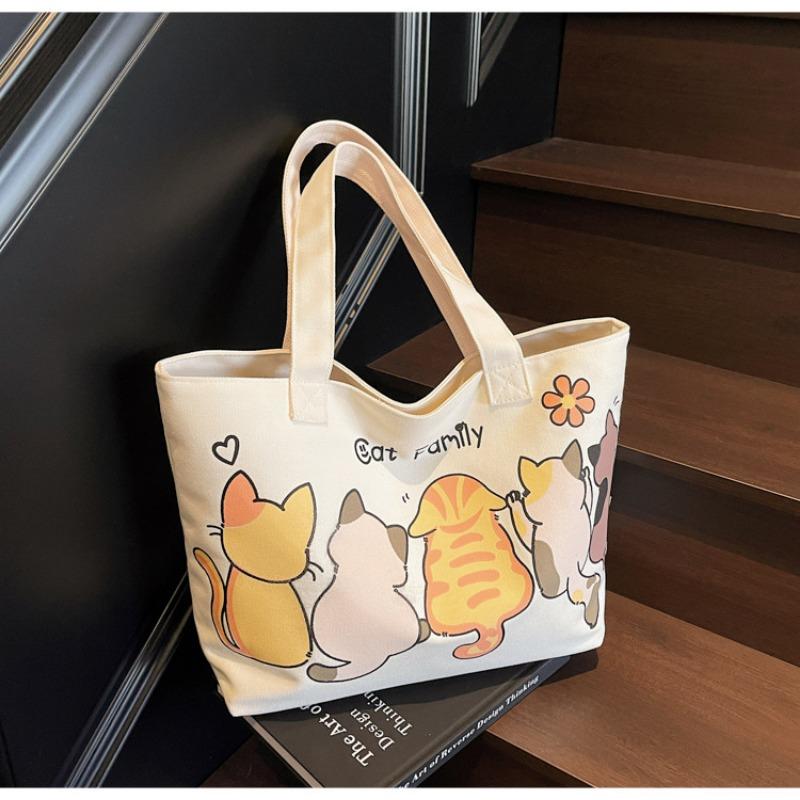 Popular large-capacity tote bag women's new literary canvas bag student class shoulder bag
