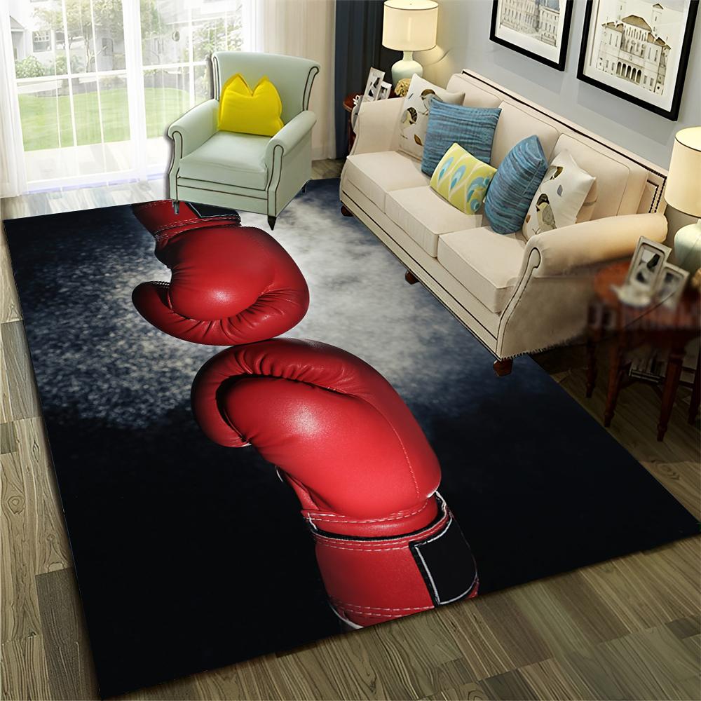 HD Boxer Fight HD Boxing Gloves 3D Carpet Rug for Home Living Room Bedroom Sofa Doormat Decor,Child Area Rug Non-slip Floor Mat
