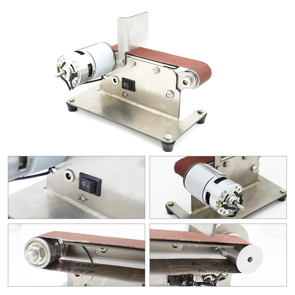 Horizontal Belt Sander Mini Electric Belt Grinding Sander Multifunctional Grinder DIY Polishing Grinding Machine