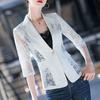 Lace Suit Printed Suit Slimming Korean Version Spring and Summer Fashion Lady Style Slim Thin Suit Coat Women's Sunscreen