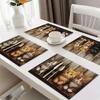 Washable Placemats for Kitchen Dining Table Decoration  Table Mats Cats Printed Placemats