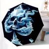 1pc Skull Ace Auto Open/close, Heavy-Duty Iron Frame & 8-Rib Structure, Compact Folding Leisure Cool  Umbrella for Women/Men, All-Season Travel, Hallo