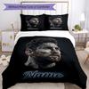 Messi Soccer Star Signature Portrait Personalized Name Bedding Set,Cozy Bed Linen for Teen Boys Bedroom Decoration,Perfect Birthday Gift,Washable Duve