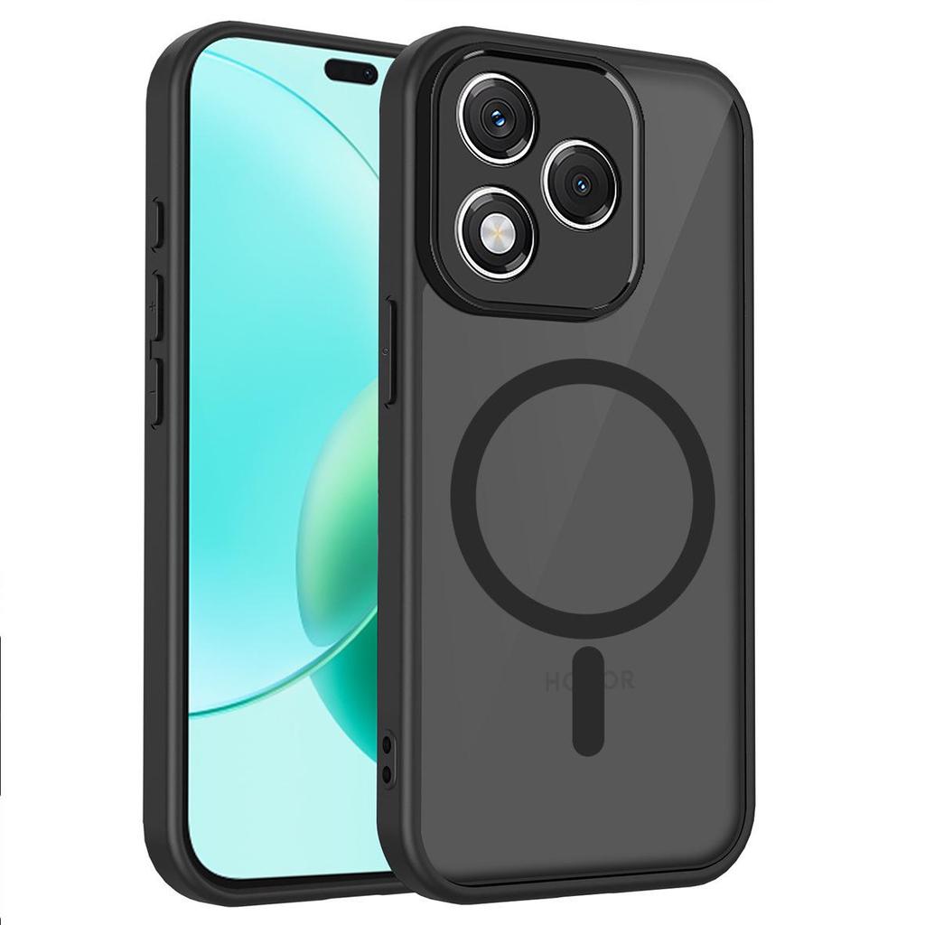 Husă inteligentă magnetică Huawei Honor 400 cu senzație de piele X9D X6C X8 - Husă protectoare neagră translucidă