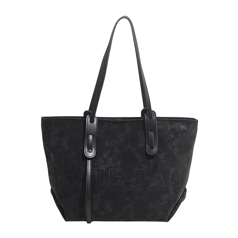 Faux Leather Tote Bag Women Fashion Shoulder Bag Casual Everyday Use Embossed Design Handbag чёрный