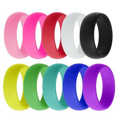 Nowy 8mm Szeroki Pierścionek Silikonowy w Jednolitym Kolorze dla Par Pierścionek do Sportów Outdoorowych i Wspinaczki Górskiej Pierścionek Silikonowy Unisex