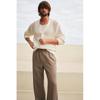 H M Pants Regular Fit Dark Beige