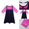 Pink And Dark Blue Cartoon Vampirina Girls One Piece Sweat Dress With Perfect Stitches