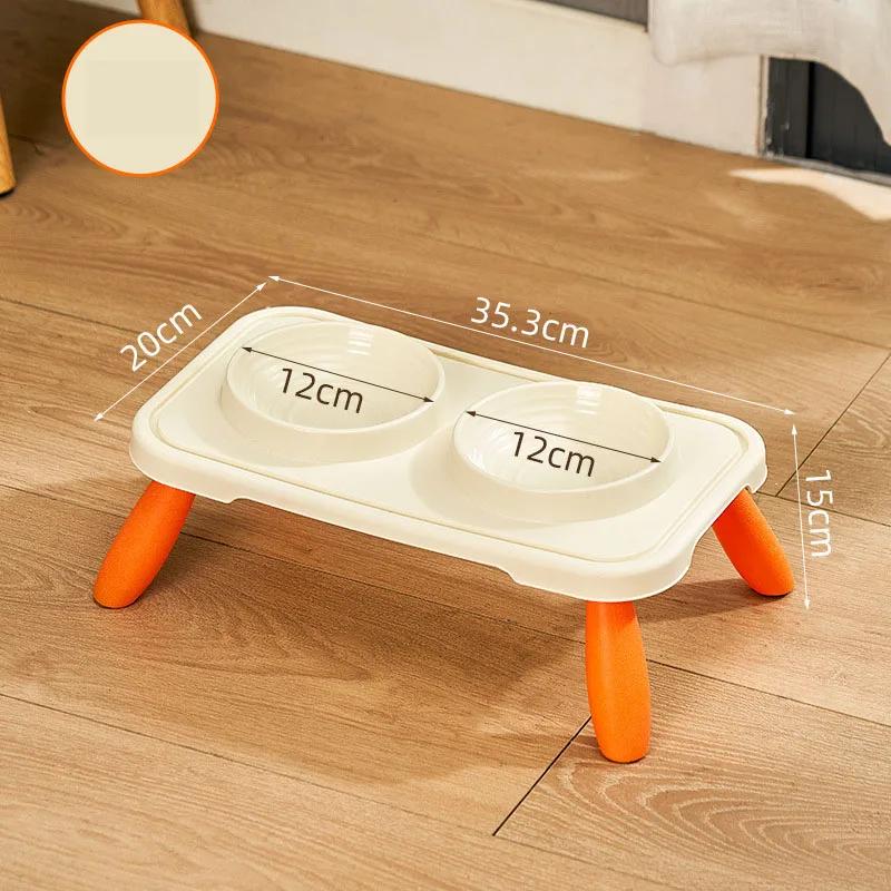 Elevated Double Pet Bowls for Cats Dogs Non-Slip Raised Food Water Feeder Set Protect Neck Pet Feeding Dishes