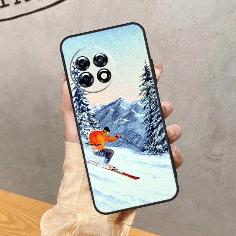 Skiing Snow Snowboard Ski Case For OnePlus 8 9 10 Pro 15 13 12 11 13T 13R 12R 10T 8T Nord CE 5 2 3 4 Lite N20 N30 Cover