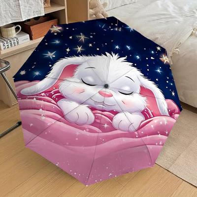 1PC Sleeping Bunny Umbrella-8-Rib Reinforced Portable Folding Travel Suitable for All Seasons Outdoor Daily Use  -J0321