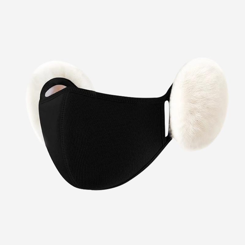 Unisex Winter Warme Winddichte Maske mit flauschigen Ohrenschützern - Dicke Staubdichte Atmungsaktive Mundabdeckung Halbes Gesicht Ohrenklappen