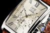 Square White Silver Square Rectangular Limited Seiko Quartz Leather Genuine Day Present To 300 Pieces JMW TOKYOMen's Watch, & Brown, Chronograph,