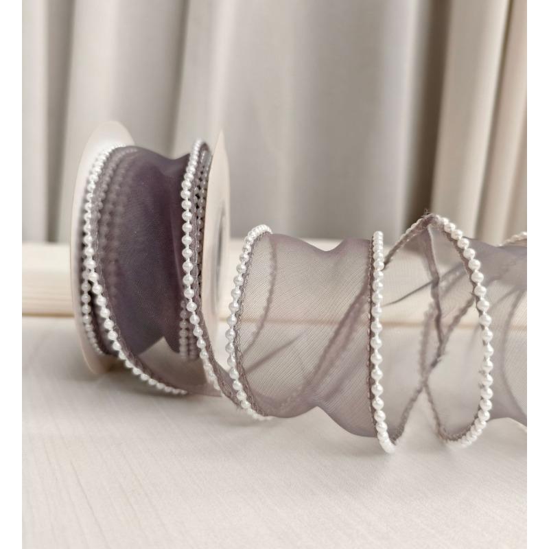 Fishtail Yarn Ribbon Bouquet Packaging Material Rainbow Color Lace Tail Yarn Ribbon Wave Chiffon Yarn Gift Strap