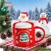 Christmas Mug With Lid and Spoon Santa Claus Ceramic Coffee Cup Elk Snowman Couple Water Cup Breakfast Dessert Milk Mug Xmas Gif