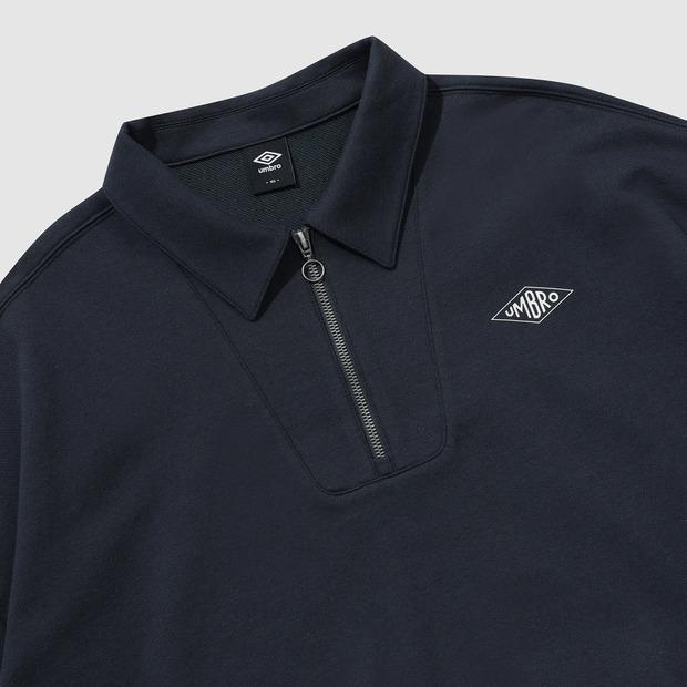 UMBRO Wayfinder Grafisch Half-Zip Sweatshirt met Kraag Marine (Uq121Cfs12)