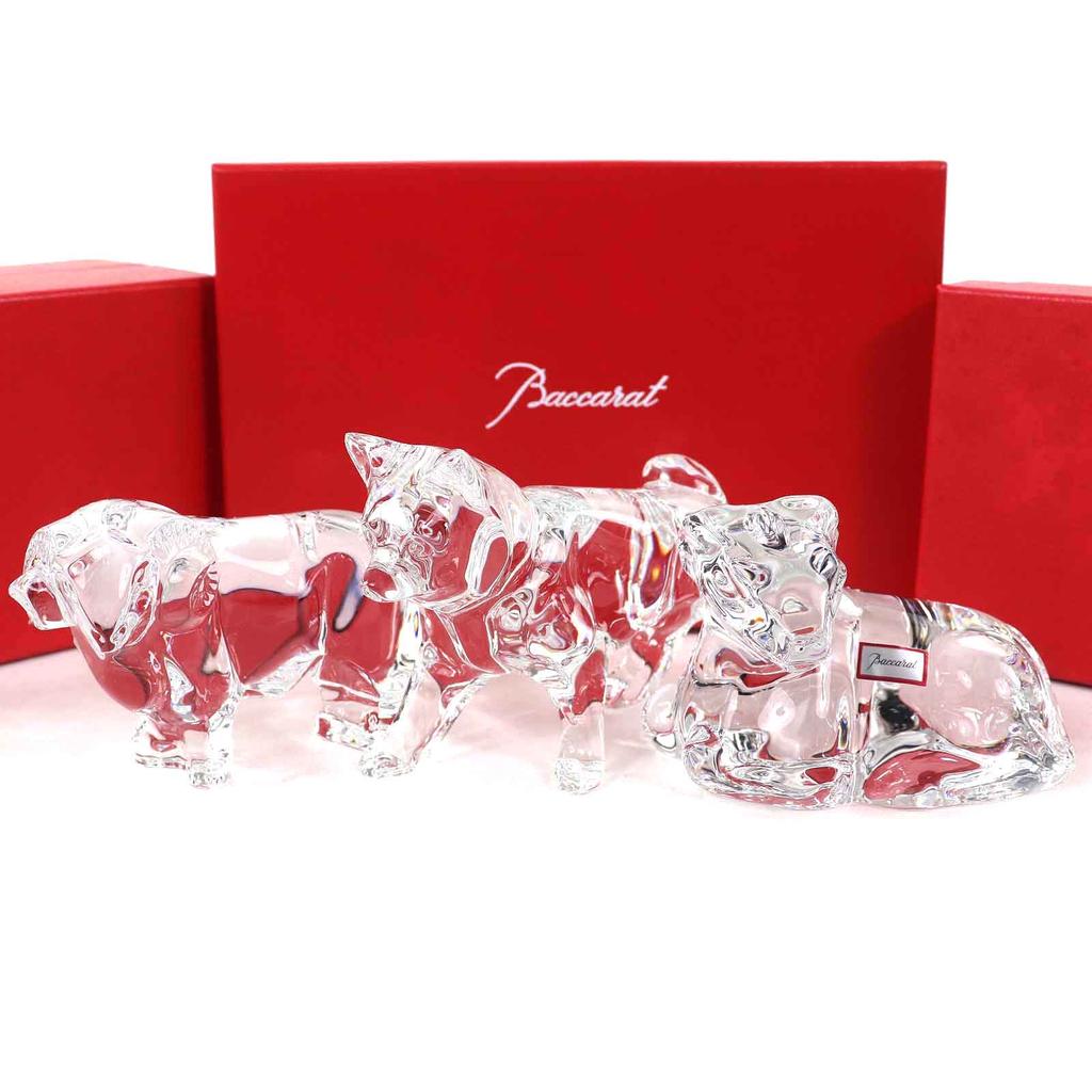 Pristine Baccarat Chinesezodiac Ox, Sheep, Dog, Object,Interior Decoration,clear Used