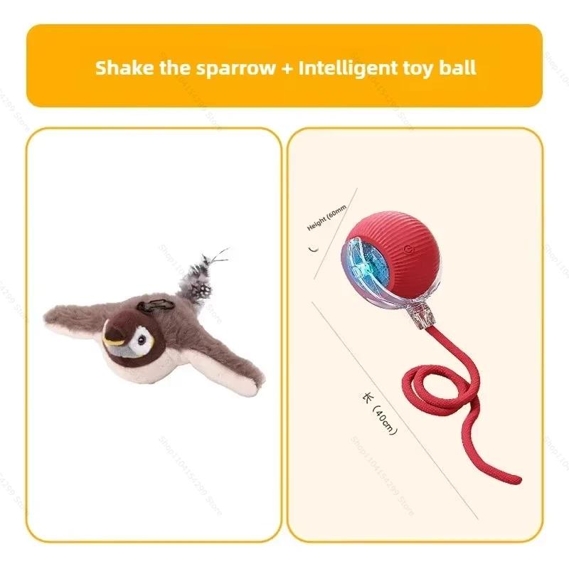 Hot Sale Interactive Cat Toys Rechargeable Chirping Flapping Wings Bird with Catnip Cats Touch Activated Plush Toys for Cats