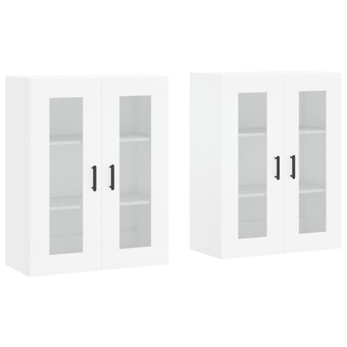 VidaXL Armoires murales 2 pcs blanc bois d'ingénierie 3197945