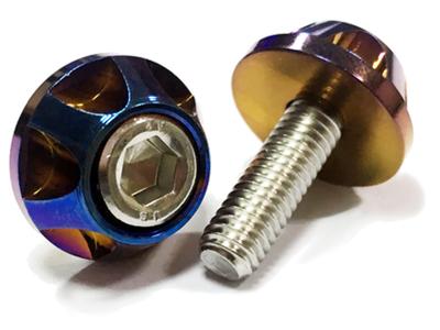 COTRAX License Plate Bolts, Lightweight, Aluminum, License Plate, Bolts, Washers + Stainless Steel, M6