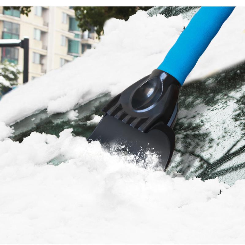 Car Snow Removal Scraper Multi Function Ice Brush with Snow Foam and Squeegee for Winter Windshield Cleaning