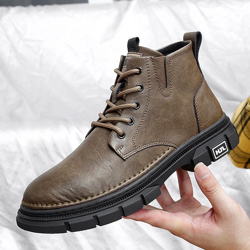 Fashion 2024 Classic Genuine Leather Ankle Boots for Men Luxury Brand All-match Mens Hiking Sneakers Handmade Male Low Top Casual Shoes